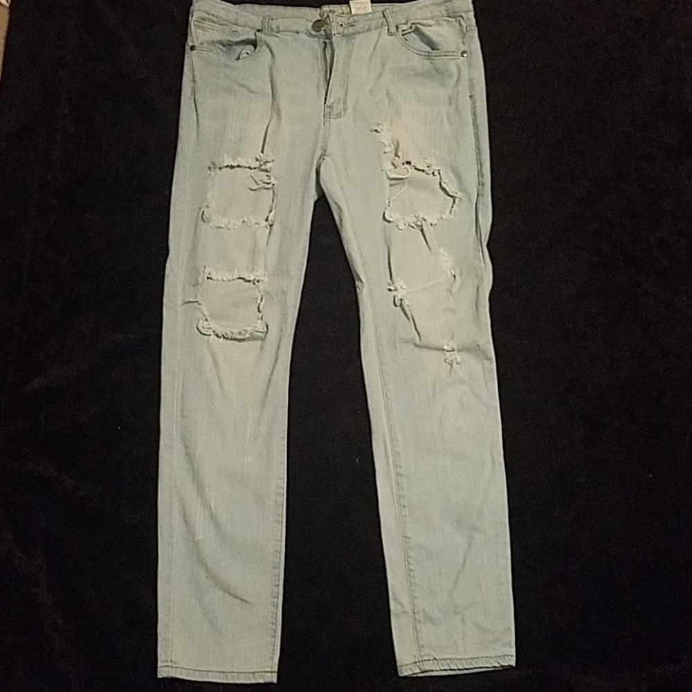 Plus size denim jeans